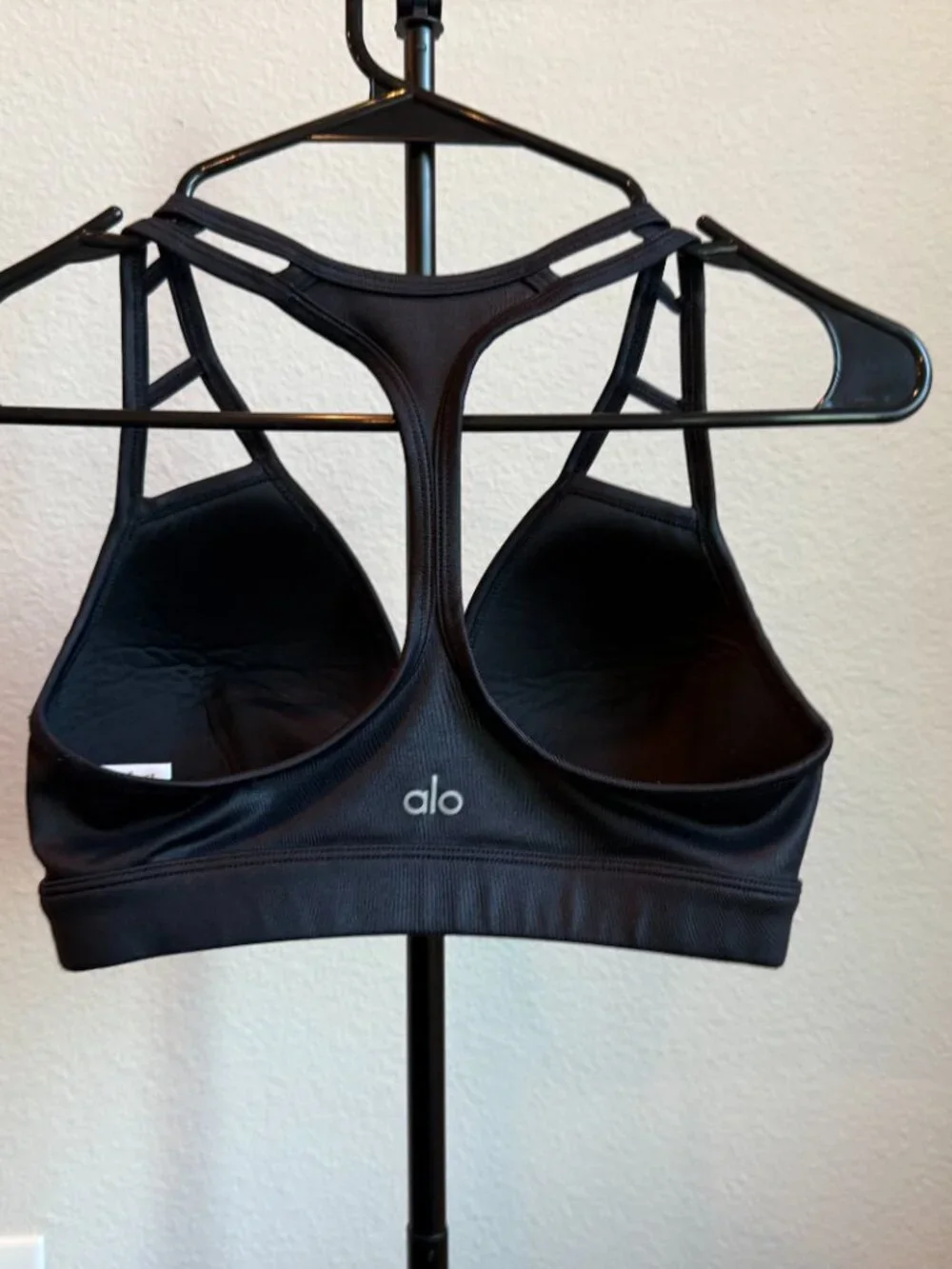 Alo Racerback Sports Bra with Moulded Cups, Wet Look